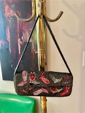 Western Beaded Evening Shoulder Bag